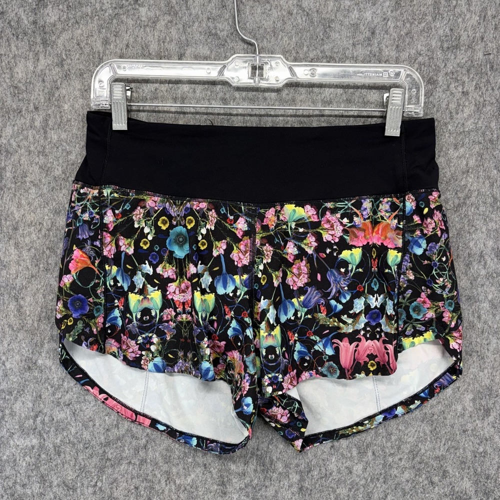 Lululemon Quick Pace Shorts Womens 6x2.5 Running Train Athleisure Floral LW7CQAT